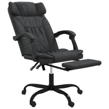 Reclining Office Chair - Black Faux Leather - Hipomarket UK