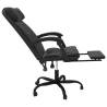 Reclining Office Chair - Black Faux Leather - Hipomarket UK