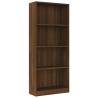 4-Tier Brown Oak Book Cabinet - Stylish Storage Solution