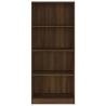 4-Tier Brown Oak Book Cabinet - Stylish Storage Solution