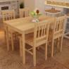 5-Piece Natural Pine Wood Dining Set | Elegance & Durability