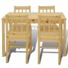 5-Piece Natural Pine Wood Dining Set | Elegance & Durability