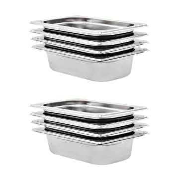 Stainless Steel Gastronorm Containers 8 pcs GN 1/4 | HipoMarket