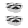 Gastronorm Containers 8 pcs GN 1/4 65 mm Stainless Steel Size 265 x 162 x 65 mm 