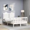 Bed Frame with Headboard White 120x200 cm Solid Wood Colour white Size 120 x 200 cm 