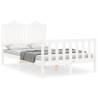 White Bed Frame with Headboard 120x200 cm | Solid Wood