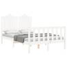 White Bed Frame with Headboard 120x200 cm | Solid Wood