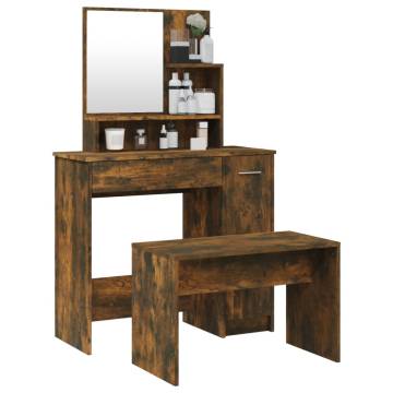 Dressing Table Set Smoked Oak - Elegant Bedroom Furniture