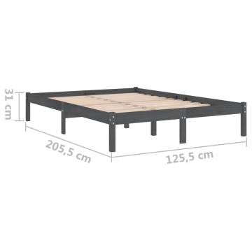 Modern Grey Solid Wood Pine Bed Frame 120x200 cm