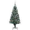 Artificial Pre-lit Christmas Tree with Ball Set&Pine Cones 150 cm Colour white Size 150 x 93 cm Quantity in Package 1 Number of Branch Tips 