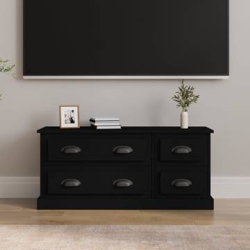 Stylish Black TV Cabinet - 100x35.5x45 cm Engineered Wood