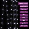 300 LED Cold White Curtain Fairy Lights - 3x3m - 8 Functions