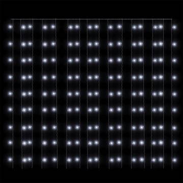 300 LED Cold White Curtain Fairy Lights - 3x3m - 8 Functions