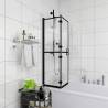 Folding Shower Enclosure ESG 80x140 cm Black Size 80 x 140 cm 