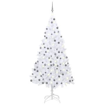 Artificial Pre-lit Christmas Tree with Ball Set - 210 cm White