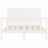 White Bed Frame with Headboard - 120x200 cm Solid Wood