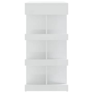 Bar Table with Storage Rack High Gloss White - Space Saver