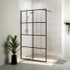 Walk-in Shower Wall with Clear ESG Glass 90x195 cm Black Colour black Size 90 x 195 cm Model transparent 