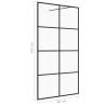 Walk-in Shower Wall 90x195 cm with Clear ESG Glass - Black