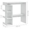 Bar Table with Storage Rack High Gloss White - Space Saver