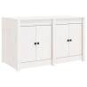 Outdoor Kitchen Cabinet White - Solid Pine Wood 106x55x64 cm