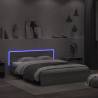 Bed Frame with Headboard and LED Grey Sonoma 160x200 cm Colour grey sonoma Size 160 x 200 cm 