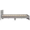 Stylish Bed Frame with Headboard & LED in Grey Sonoma 160x200 cm