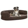 Ergonomic Dog Bed Mattress 75x53 cm Linen Look Fleece Brown Colour brown Size 75 x 53 cm 