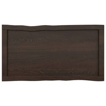 Table Top Dark Brown Solid Wood - 80x40 cm | HipoMarket