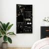 Mirror Jewellery Cabinet with LED Lights Wall Mounted Black Colour black Quantity in Package 1 