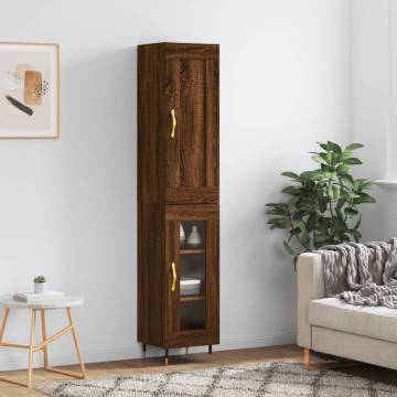 Elegant Highboard in Brown Oak - Stylish Storage Solution