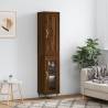 Highboard Brown Oak 34.5x34x180 cm Engineered Wood Colour brown oak Quantity in Package 1 Model 1 glass door 