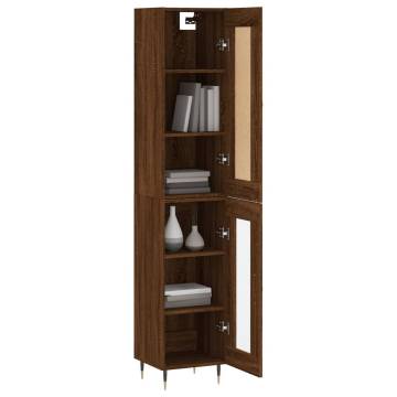 Elegant Highboard in Brown Oak - Stylish Storage Solution