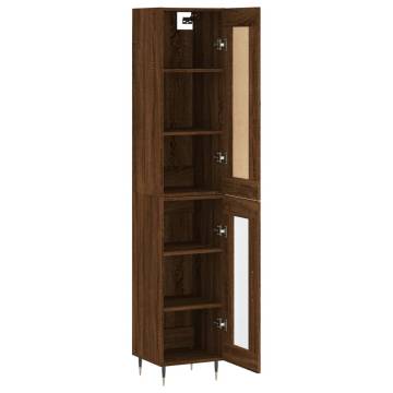 Elegant Highboard in Brown Oak - Stylish Storage Solution