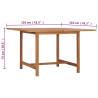 Garden Dining Table 110x110x75 cm - Solid Teak Wood