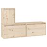 Stylish Solid Wood Pine TV Cabinets - 3 Piece Set