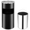 Wall Ashtray Dustbin Steel 26L - Elegant Black Design