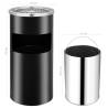 Wall Ashtray Dustbin Steel 26L - Elegant Black Design