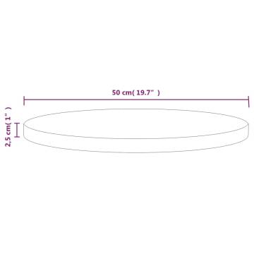 Table Top White Ø50 cm - Solid Wood Pine | Hipomarket