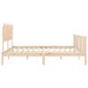 Solid Wood Small Double Bed Frame with Headboard | Hipomarket