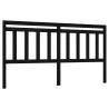 Stylish Black Solid Wood Bed Headboard - 186x4x100 cm