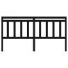 Stylish Black Solid Wood Bed Headboard - 186x4x100 cm