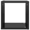 Stylish Wall Cube Shelves - High Gloss Black (2 pcs)