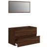 Trendy 2 Piece Bathroom Furniture Set in Brown Oak