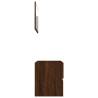 Trendy 2 Piece Bathroom Furniture Set in Brown Oak