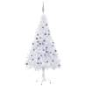 Artificial Pre-lit Christmas Tree with Ball Set 120cm 230 Branches Colour white and grey Size 120 x 65 cm Quantity in Package 1 Number of Branch Tips 