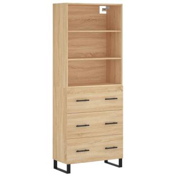 Stylish Highboard Sonoma Oak 69.5x34x180 cm - HipoMarket