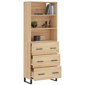 Stylish Highboard Sonoma Oak 69.5x34x180 cm - HipoMarket