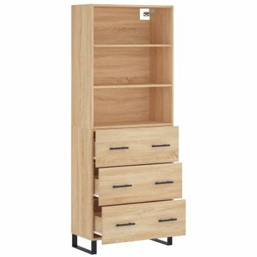 Stylish Highboard Sonoma Oak 69.5x34x180 cm - HipoMarket