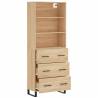 Stylish Highboard Sonoma Oak 69.5x34x180 cm - HipoMarket